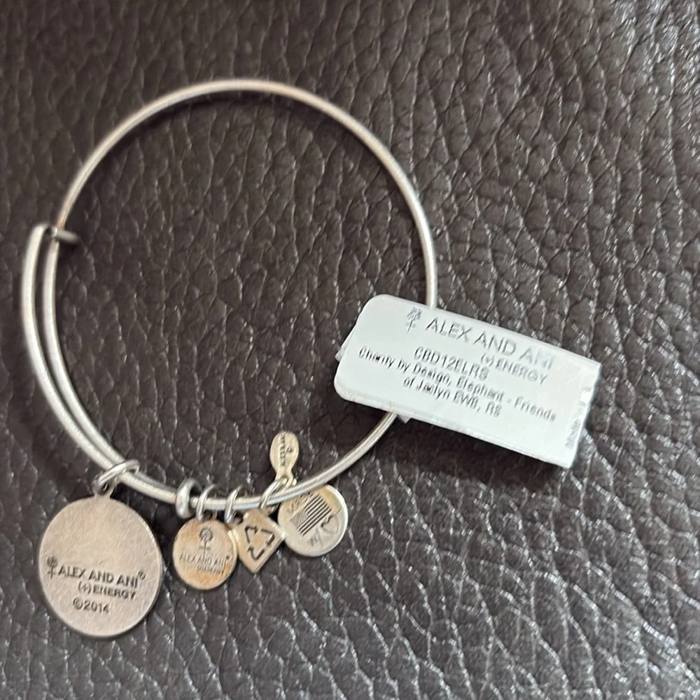 Alex and Ani Silver distressed look Elephant Charm Bracelet